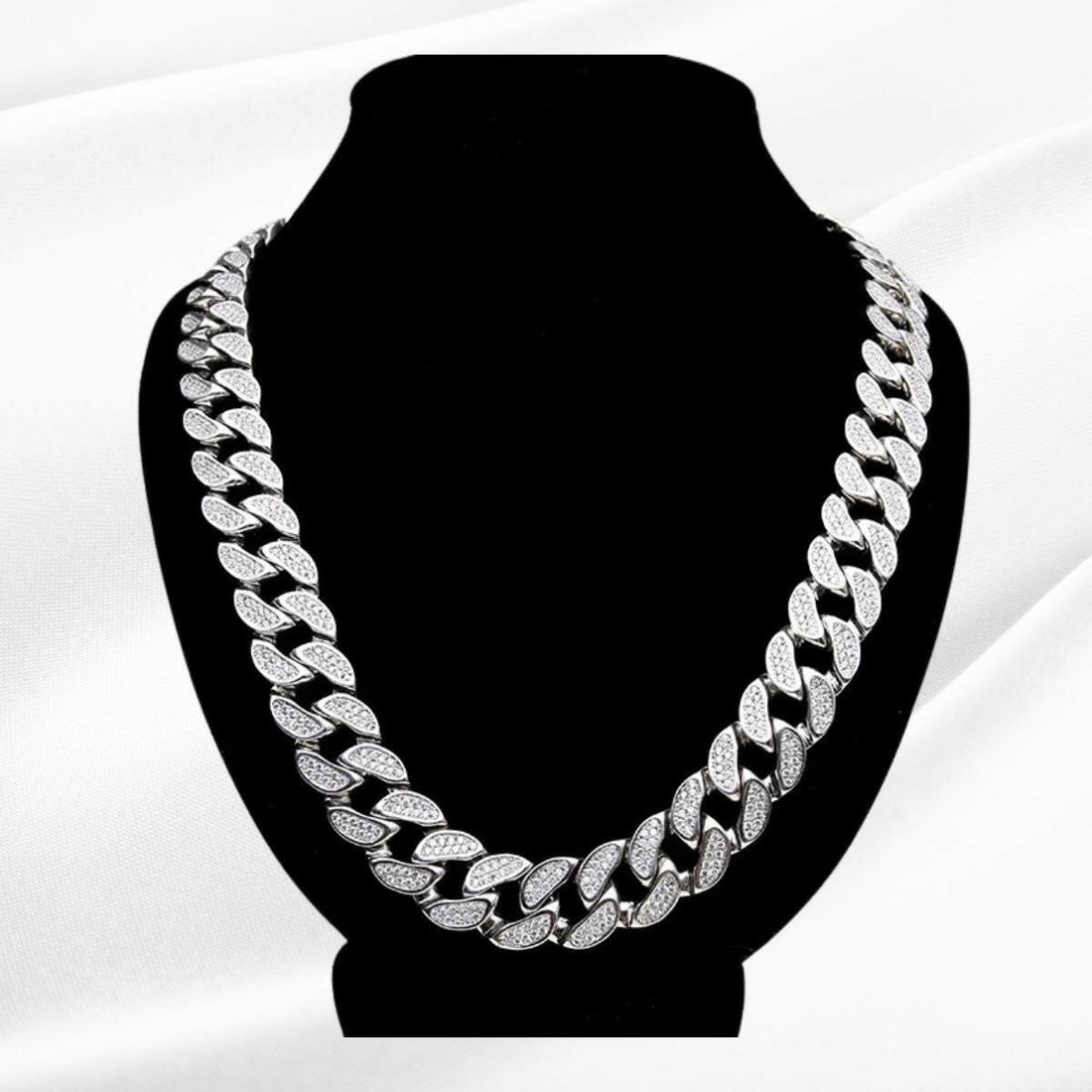 Make a Statement with 14K Gold 15ct Lab-Grown Diamond Cuban Necklace.
