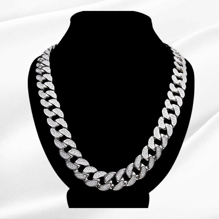 Make a Statement with 14K Gold 15ct Lab-Grown Diamond Cuban Necklace.