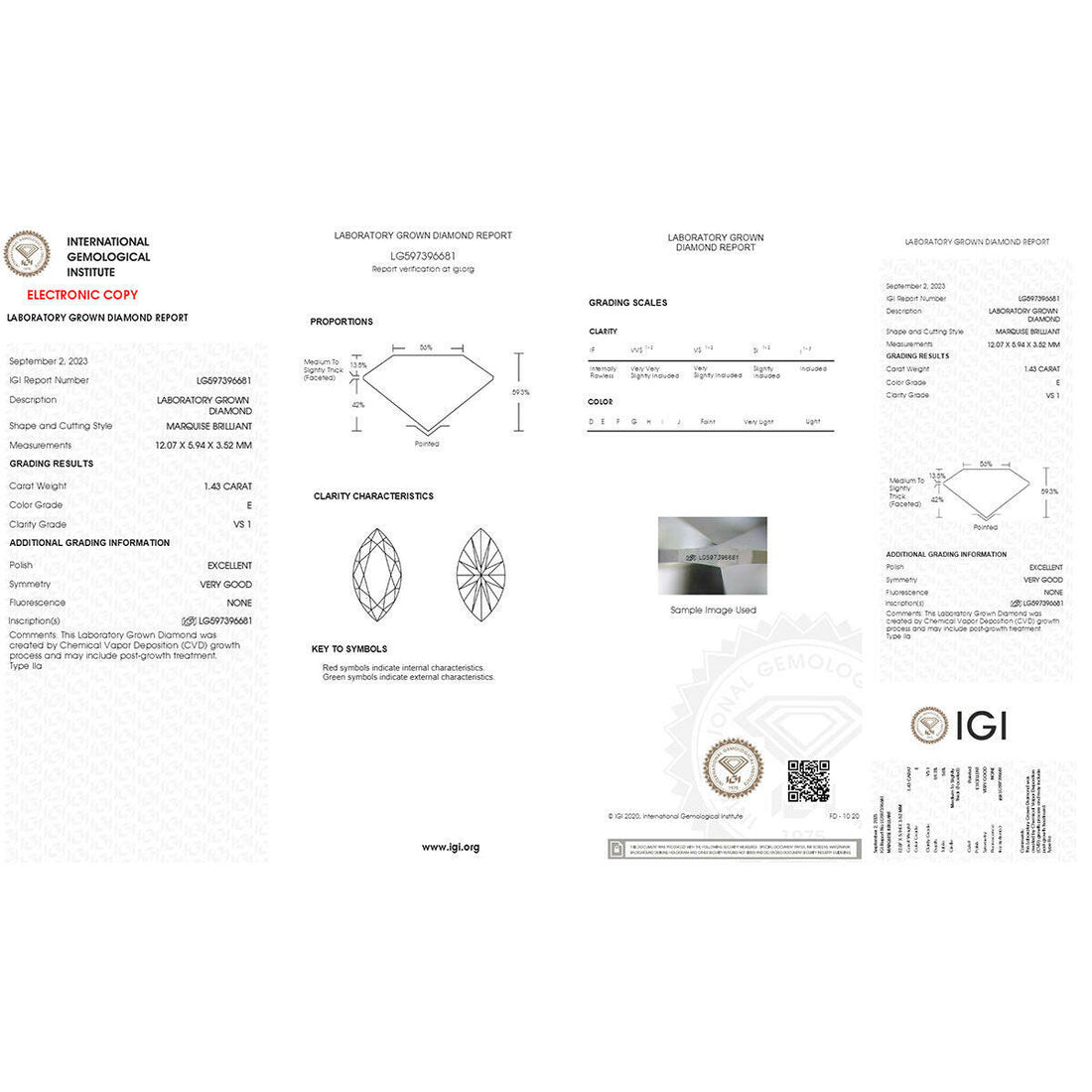 Making a Statement 1.43 carat Marquise Cut Lab Grown Diamond.
