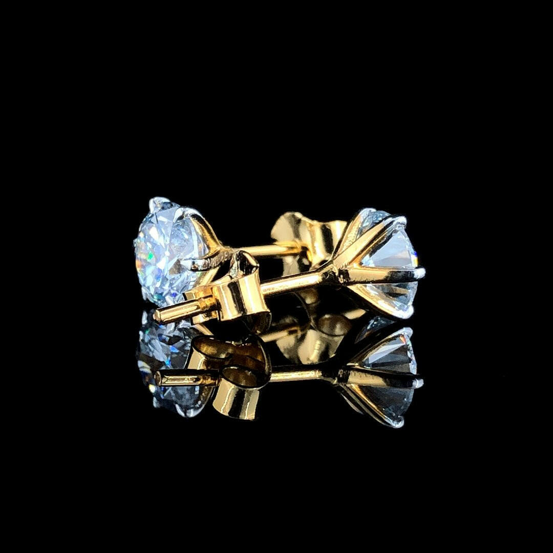 Modern Elegance: 14K Gold and 2.03ct Lab-Grown Diamond Stud Earrings - Exclusive Offer.