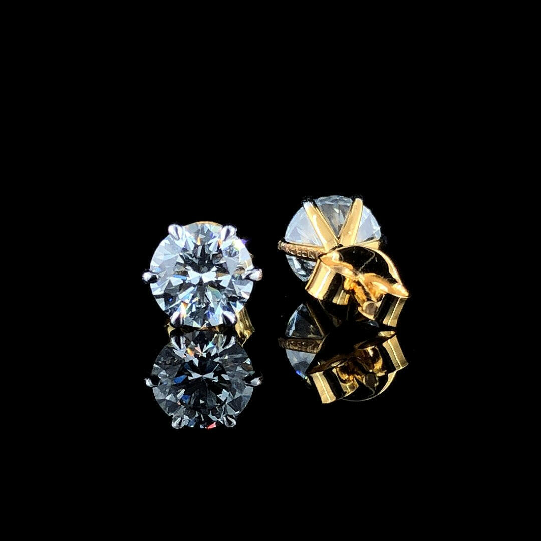 Modern Elegance: 14K Gold and 2.03ct Lab-Grown Diamond Stud Earrings - Exclusive Offer.