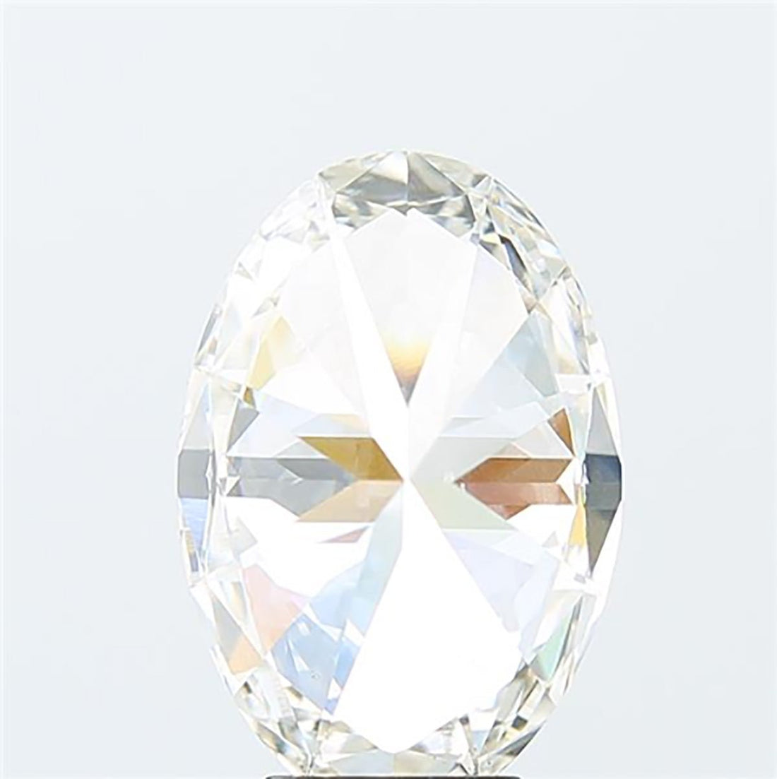 Oval cut 5.01 carat lab grown diamond.
