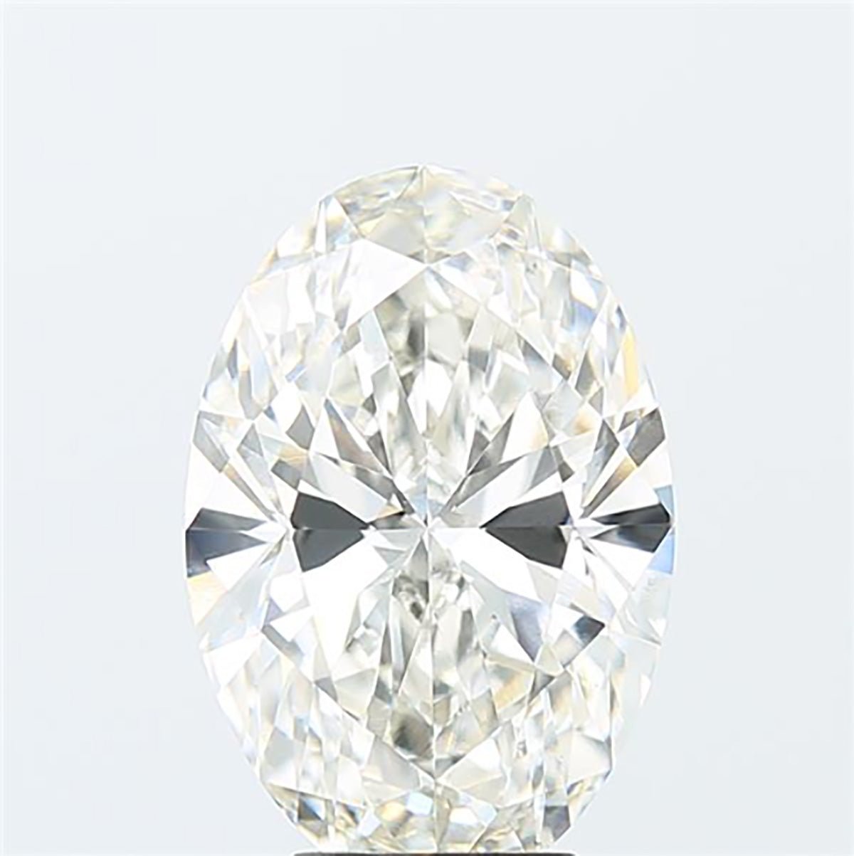 Oval cut 5.01 carat lab grown diamond.