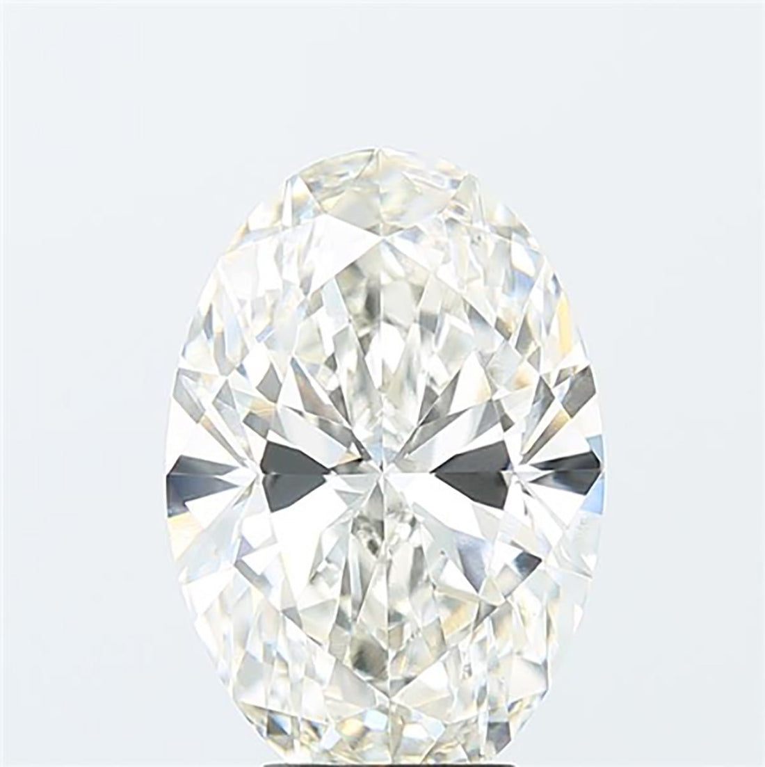 Oval cut 5.01 carat lab grown diamond.