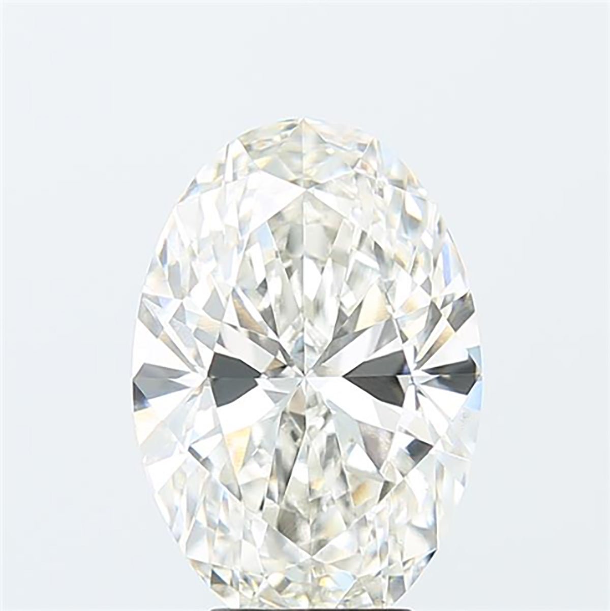 Oval cut 5.01 carat lab grown diamond.