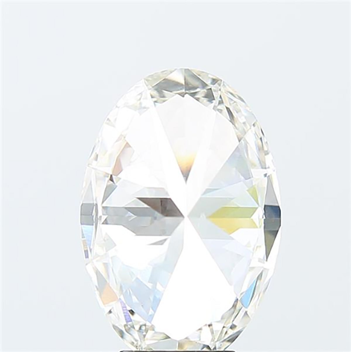 Oval cut 5.01 carat lab grown diamond.