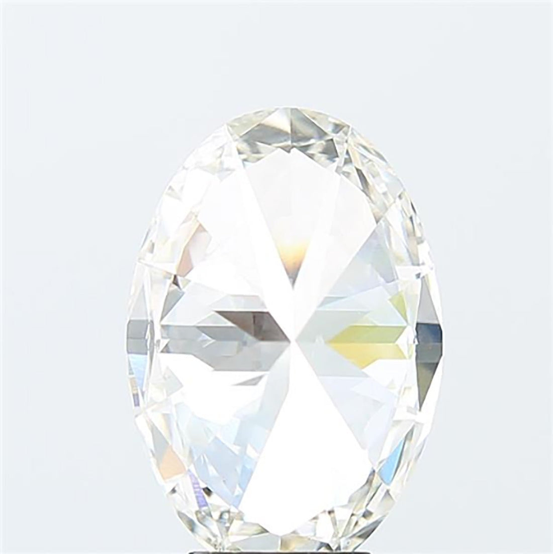 Oval cut 5.01 carat lab grown diamond.