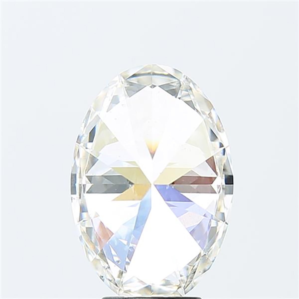 Oval cut 5.02 carat lab grown diamond.