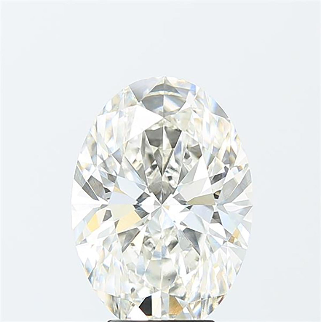 Oval cut 5.02 carat lab grown diamond.