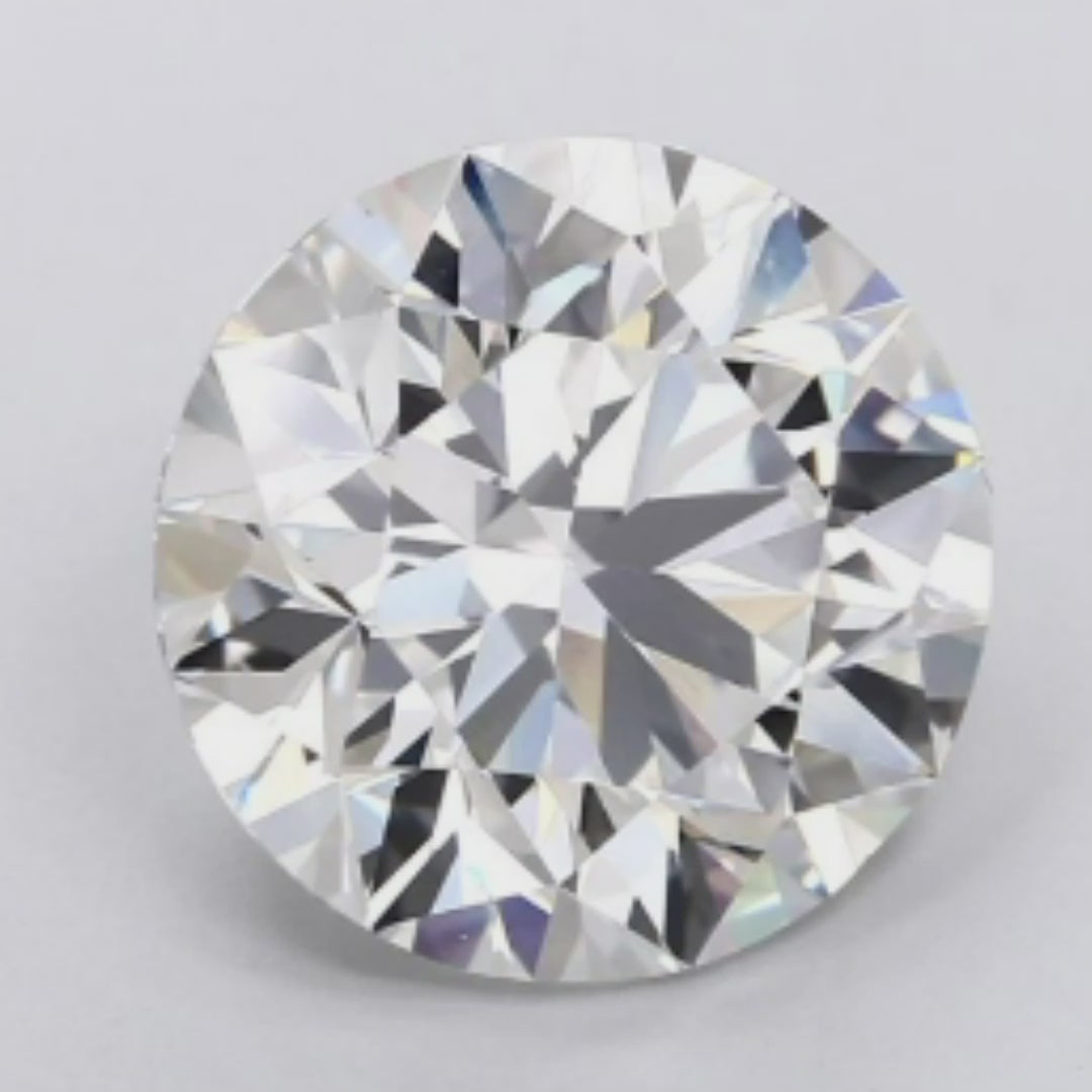 Showcasing a Brilliant Round 5.01 Carat Lab Grown Loose Diamond.