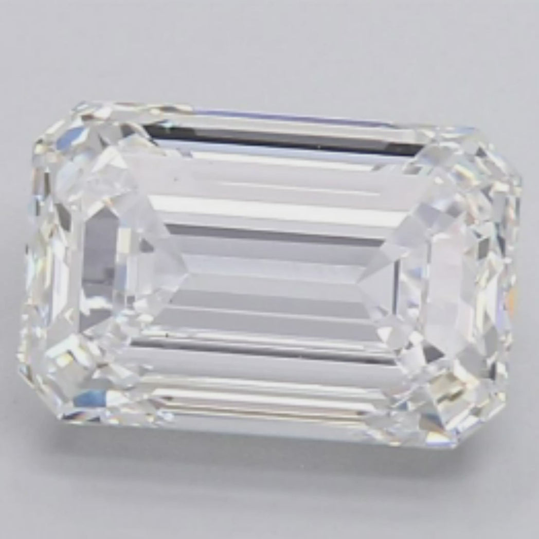 The 3.09 carat Emerald Cut Lab Grown Diamond.