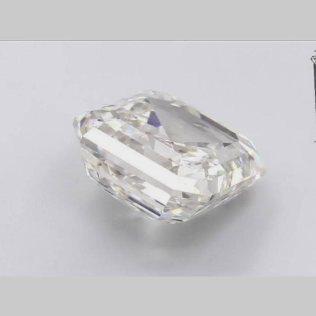 The Perfect Combination 5.14 carat Asscher Cut Lab Grown Diamond.