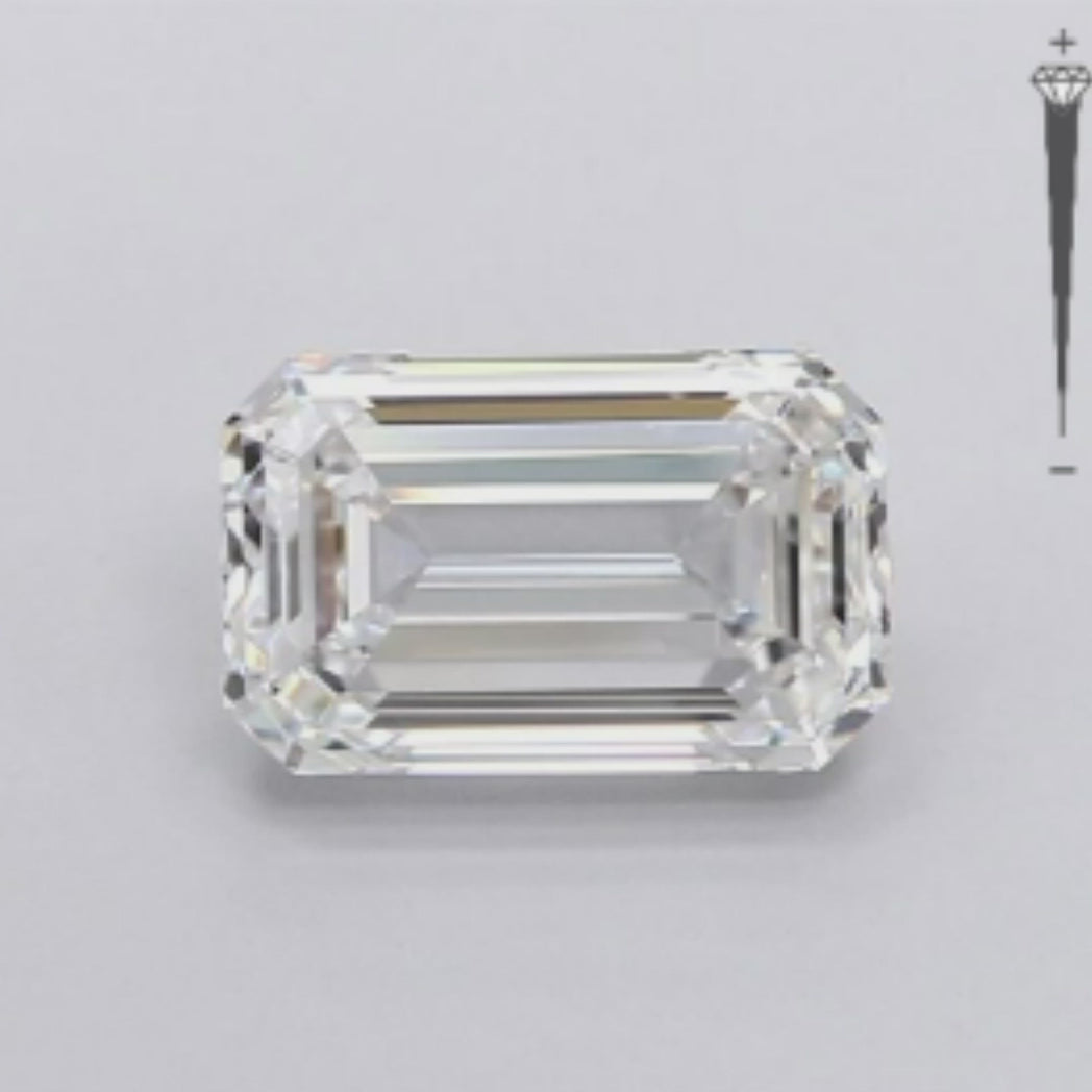 Ethical Sparkle with 2.60 carat Lab Grown Emerald Cut Diamond.