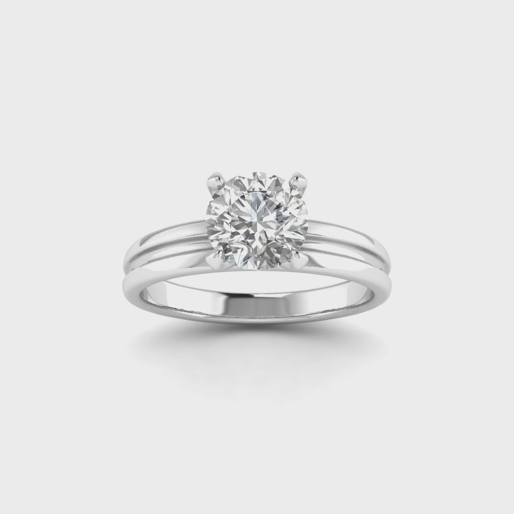 14K White Gold 4-Prong Ring with a Dazzling 1.00 Carat Lab Grown Diamond.