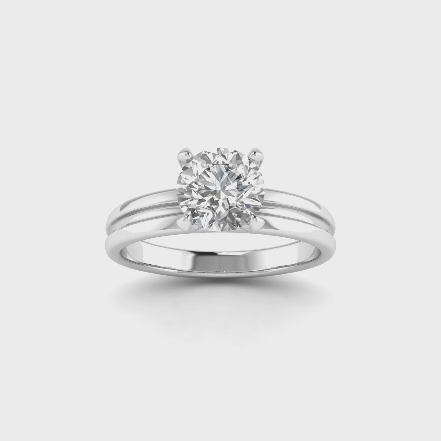 14K White Gold 4-Prong Ring with a Dazzling 1.00 Carat Lab Grown Diamond.