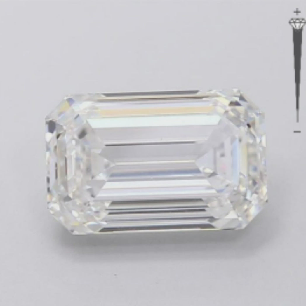 Get Noticed with 3.17 carat Emerald Cut Lab Grown Diamond.