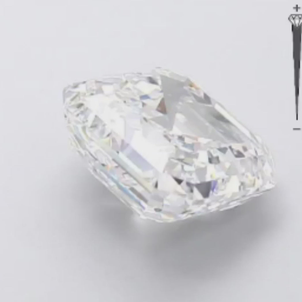 Modern Royalty 4.32 carat Asscher Cut Lab Grown Diamond Jewelry Collection.