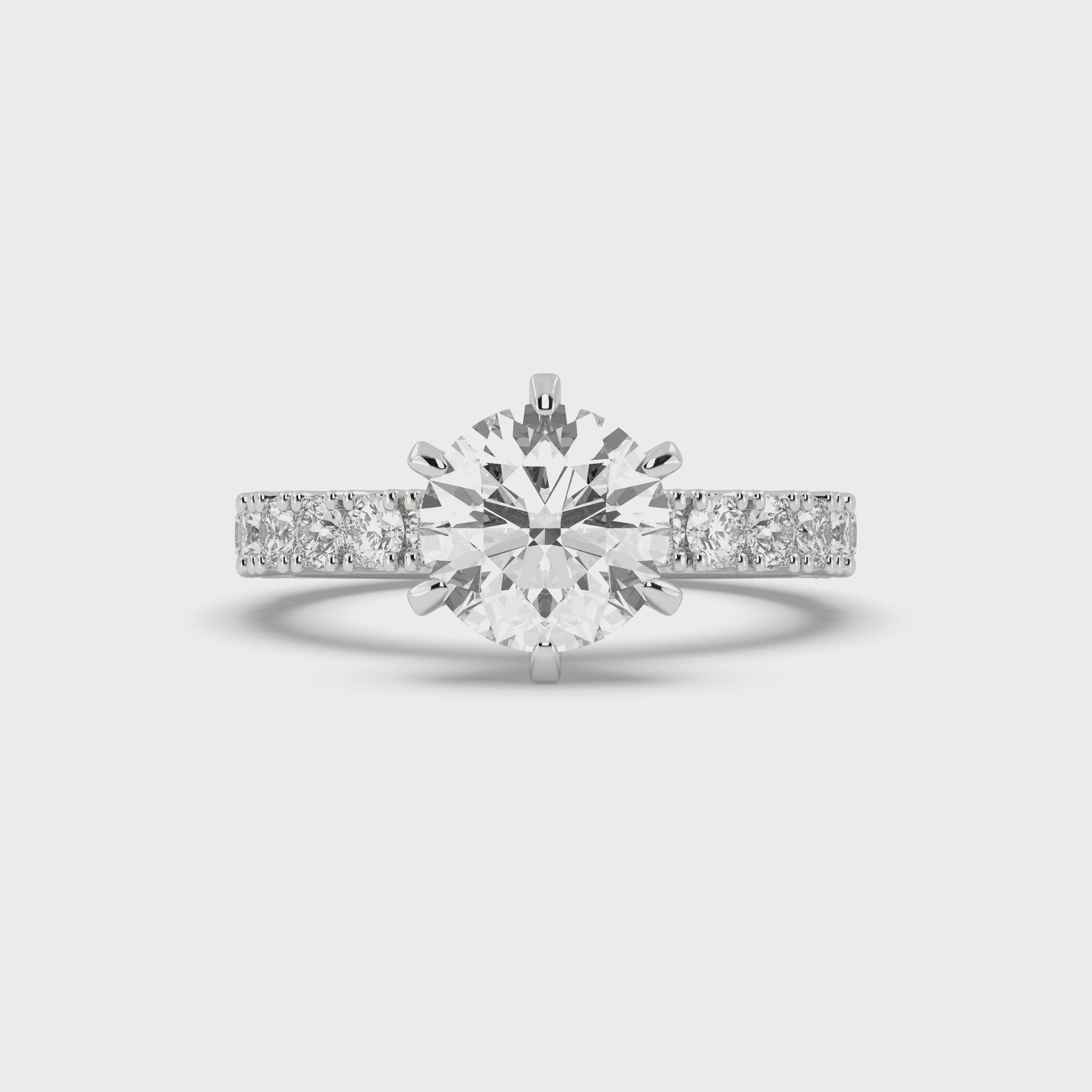Brilliant Round Cut 0.61 carat Solitaire Lab Grown Diamond Ring.