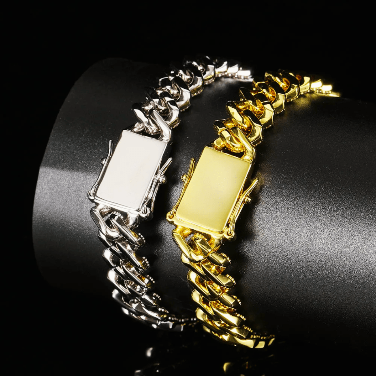 Radiant Brilliance: 14K Gold 6ct Lab-Grown Diamond Cuban Bracelet.
