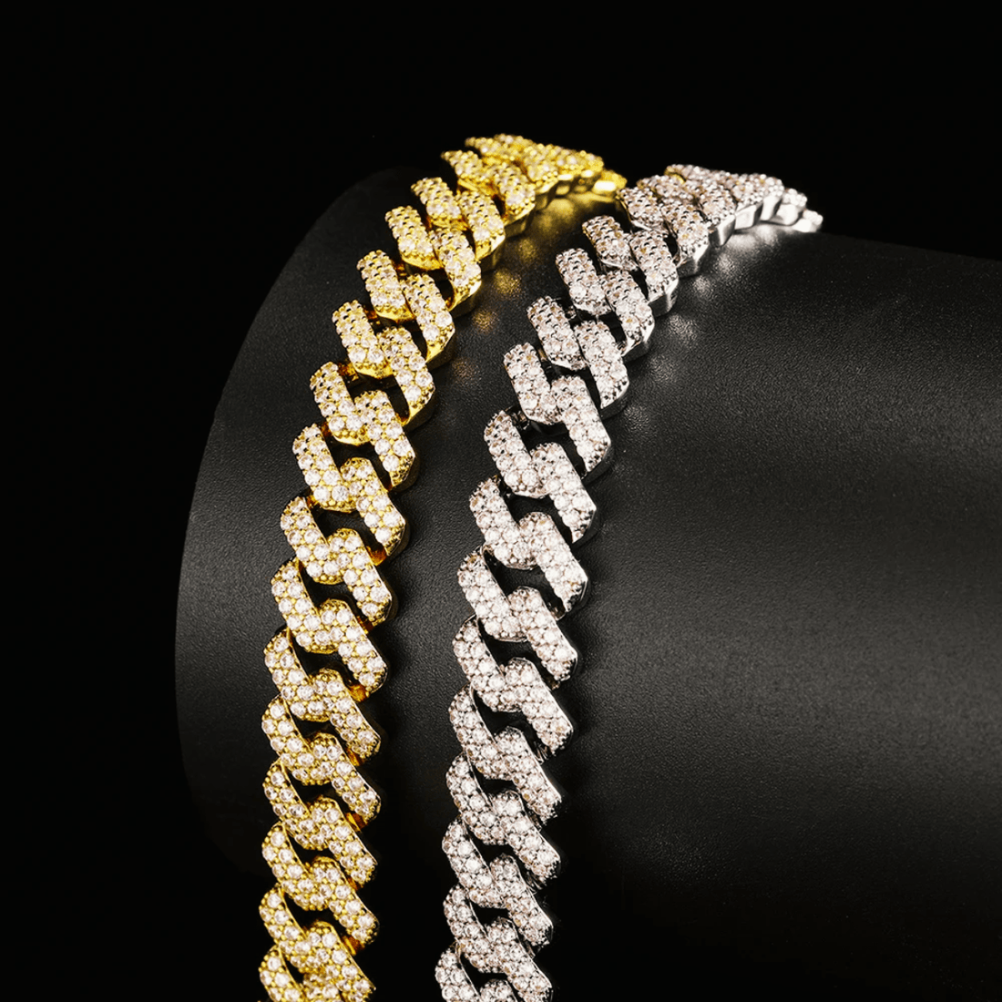 Radiant Brilliance: 14K Gold 6ct Lab-Grown Diamond Cuban Bracelet.