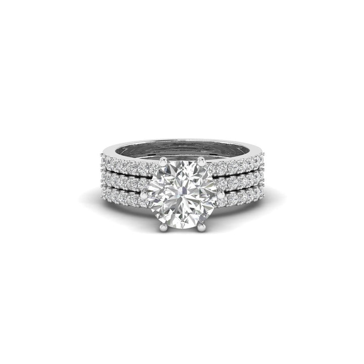 Regal 2.00ct Brilliant Round Diamond Ring in 14K White Gold.