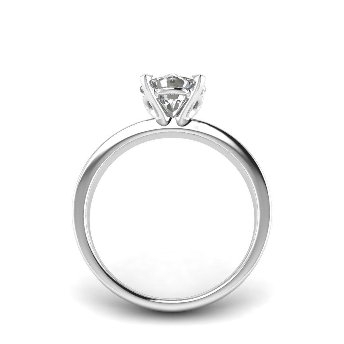 Round 1.00 Carat Lab Grown Diamond 4-Prong Ring in White Gold.