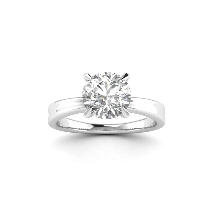 Round 1.00 Carat Lab Grown Diamond 4-Prong Ring in White Gold.