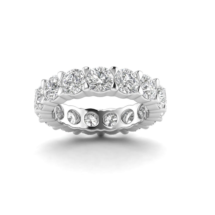 Round 3.20 carat Lab Grown Diamond Eternity Band in 14K White Gold.