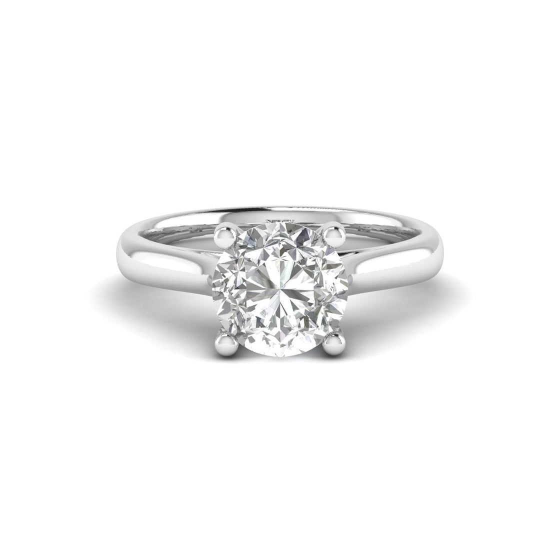 Round Cut 1.67ct Lab-Created Diamond Ring in 14K White Gold.