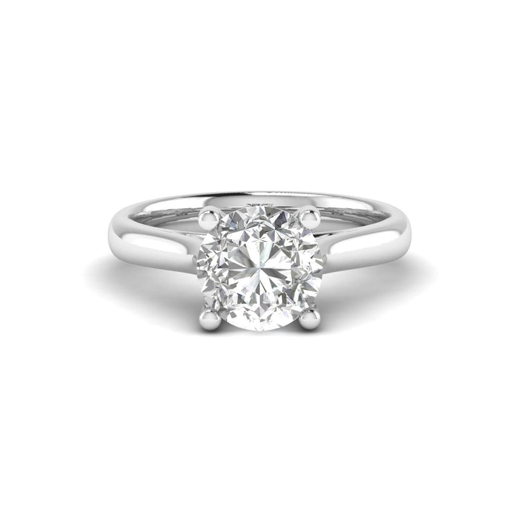 Round Cut 1.67ct Lab-Created Diamond Ring in 14K White Gold.