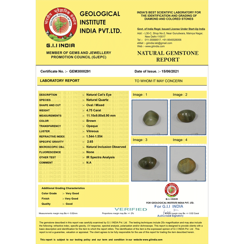Sovereign Sheen: The Majestic 4.75ct Cat's Eye Gemstone.