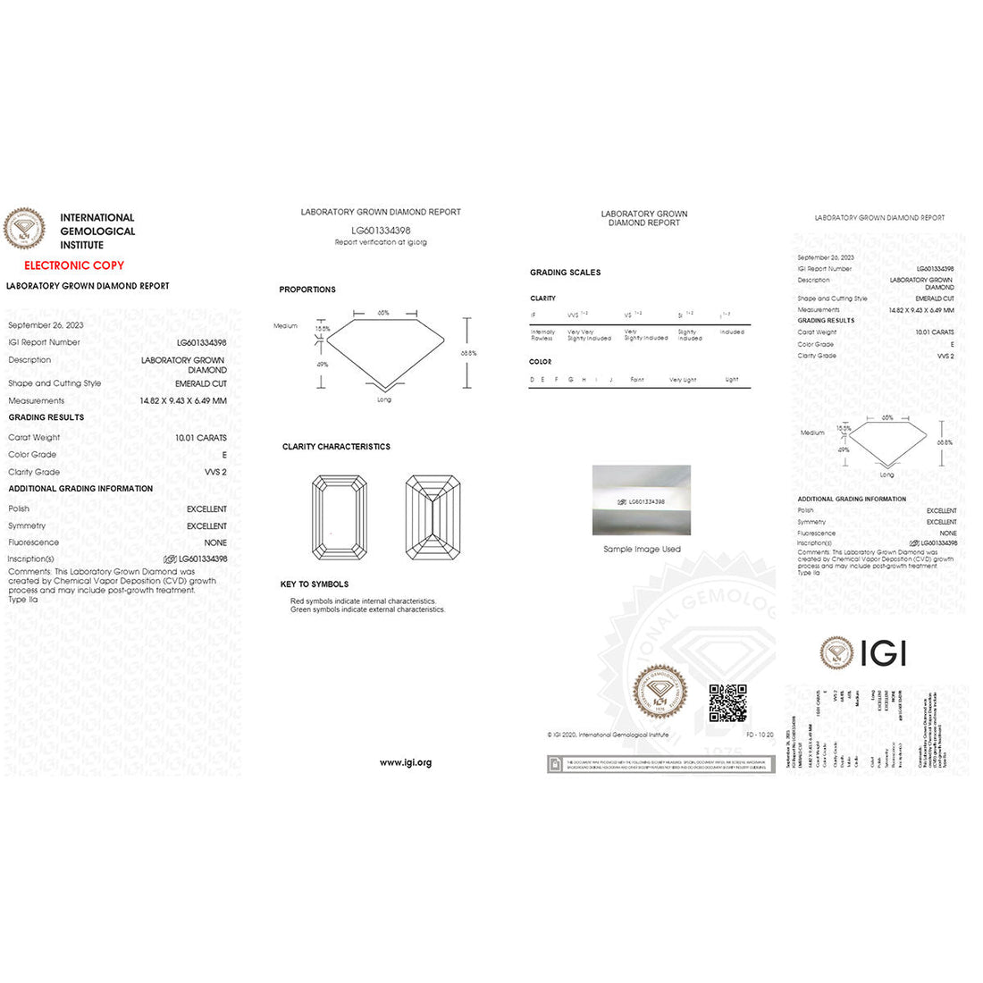 Sparkle with Confidence 10.01 carat Stunning Emerald Shape Lab Grown Diamond.