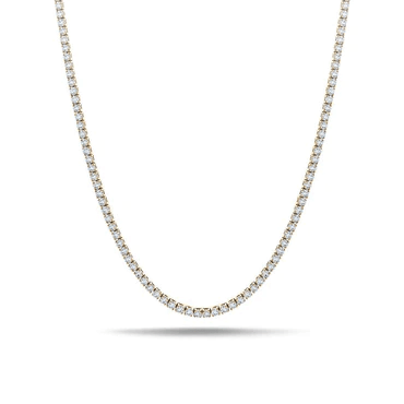 Sparkling Elegance & Sustainability: 16-Inch 0.10 Carat Each Lab-Grown Eternity Tennis Necklace.