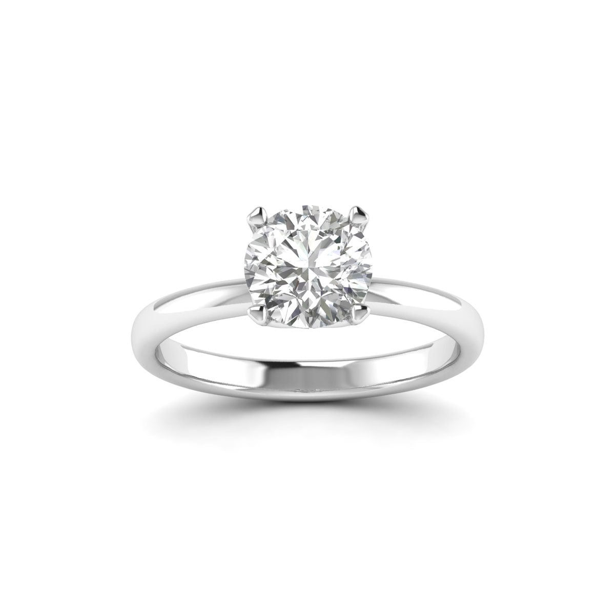 Stylish 1.00 Carat Lab Grown Diamond Ring in 14K White Gold.
