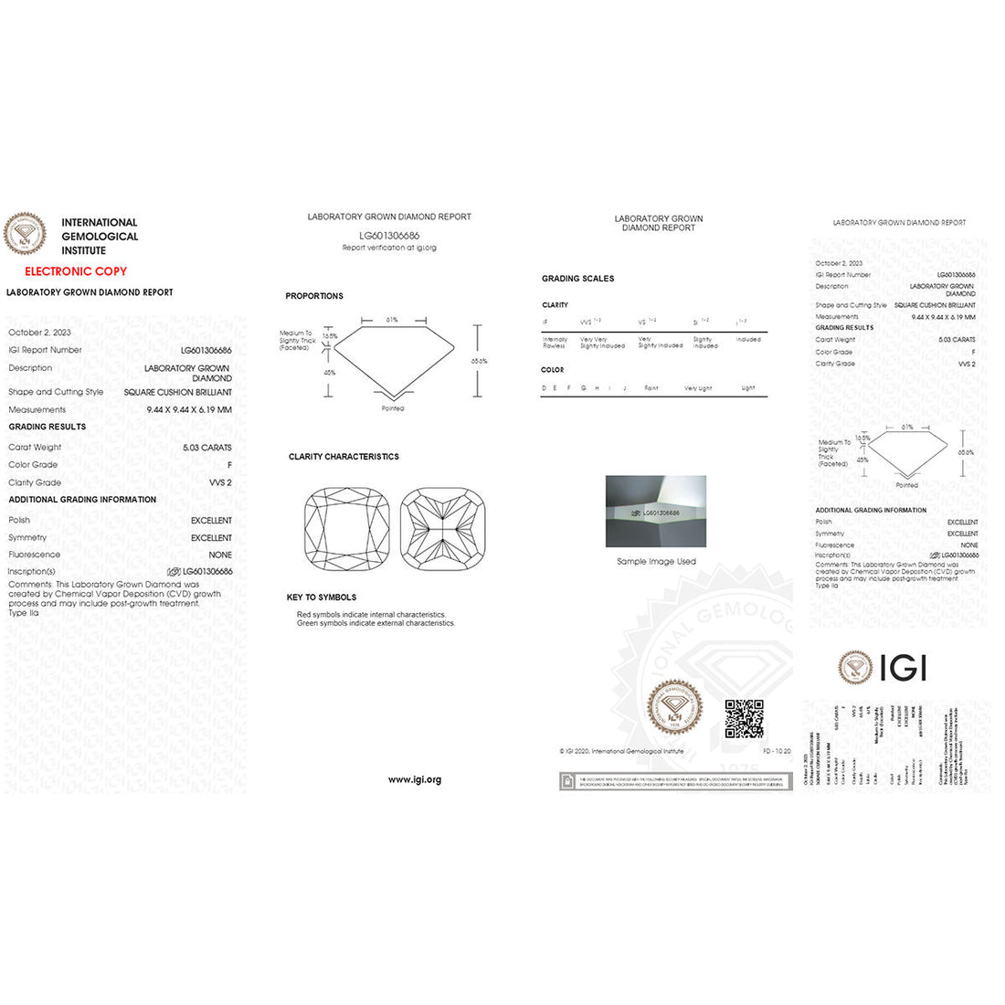 Sustainable Glamour 5.03 carat Cushion Shape Lab Grown Diamond.