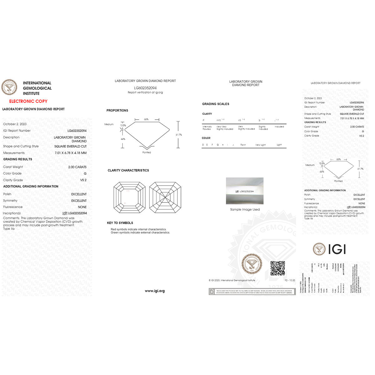 The Art of Precision 2.00 carat Asscher Cut Lab Created Diamond.
