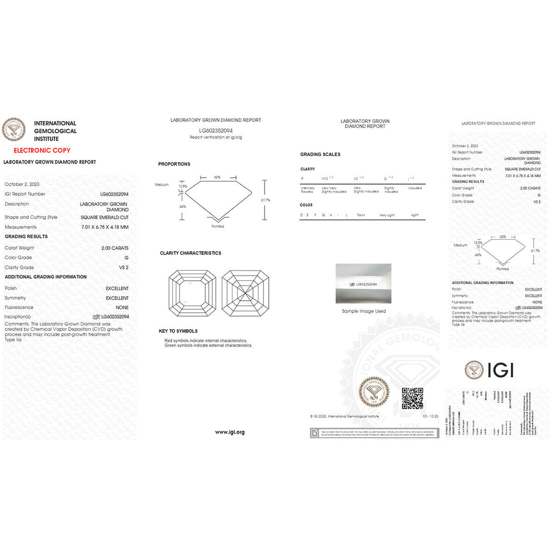 The Art of Precision 2.00 carat Asscher Cut Lab Created Diamond.