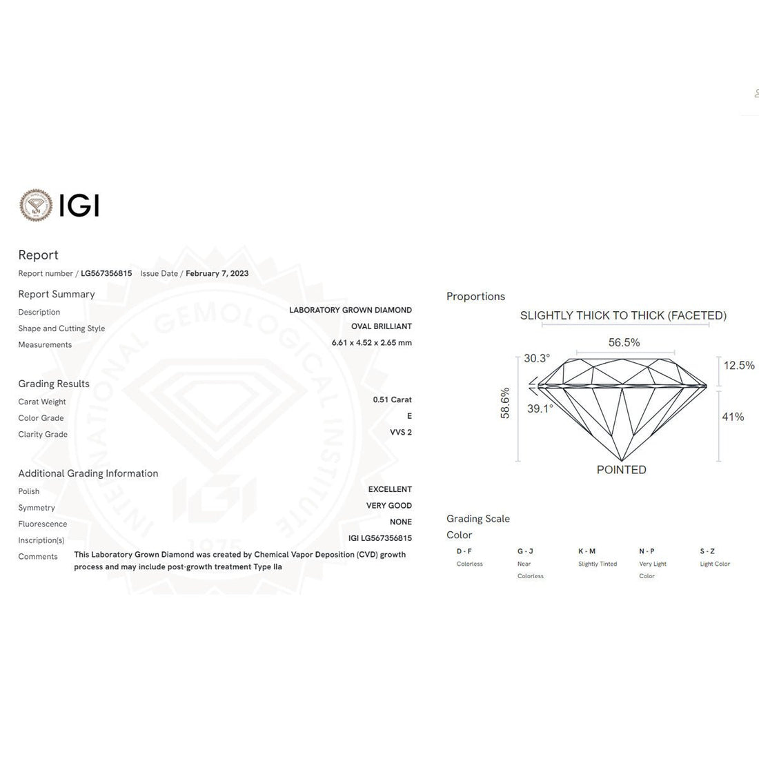 The Eco-Friendly Brilliance of 0.51ct Oval Shape Lab Grown Diamond.