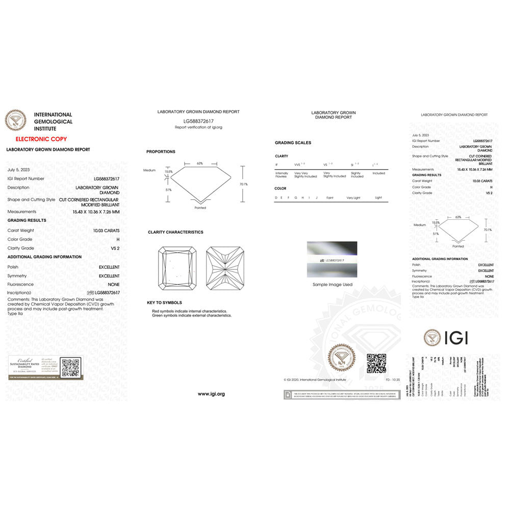 The Radiant Shape 10.03ct Lab Grown Diamond.
