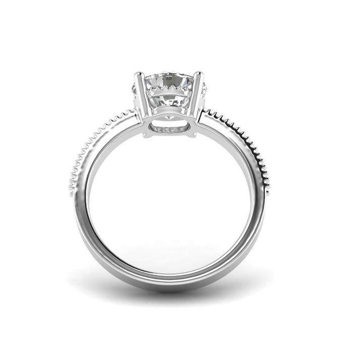 Unveiling Brilliance 14K White Gold Ring with 2.11 Carat Lab Grown Diamond.