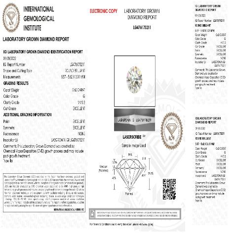 Unveiling Radiance: The 0.62-Carat G VVS2 Lab-Grown Diamond.