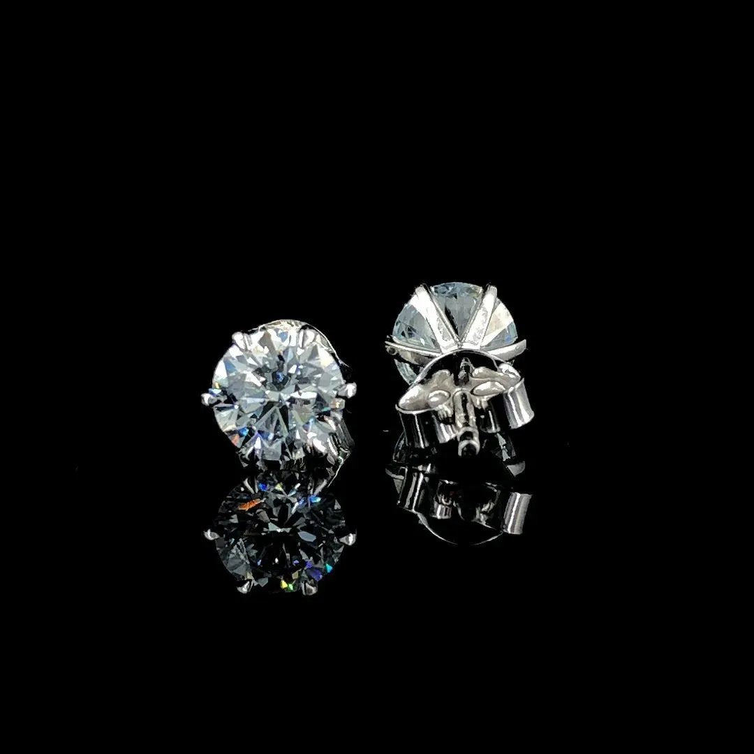 Vision of Radiance: 14K Gold and 2.06ct Lab-Grown Diamond Stud Earrings.