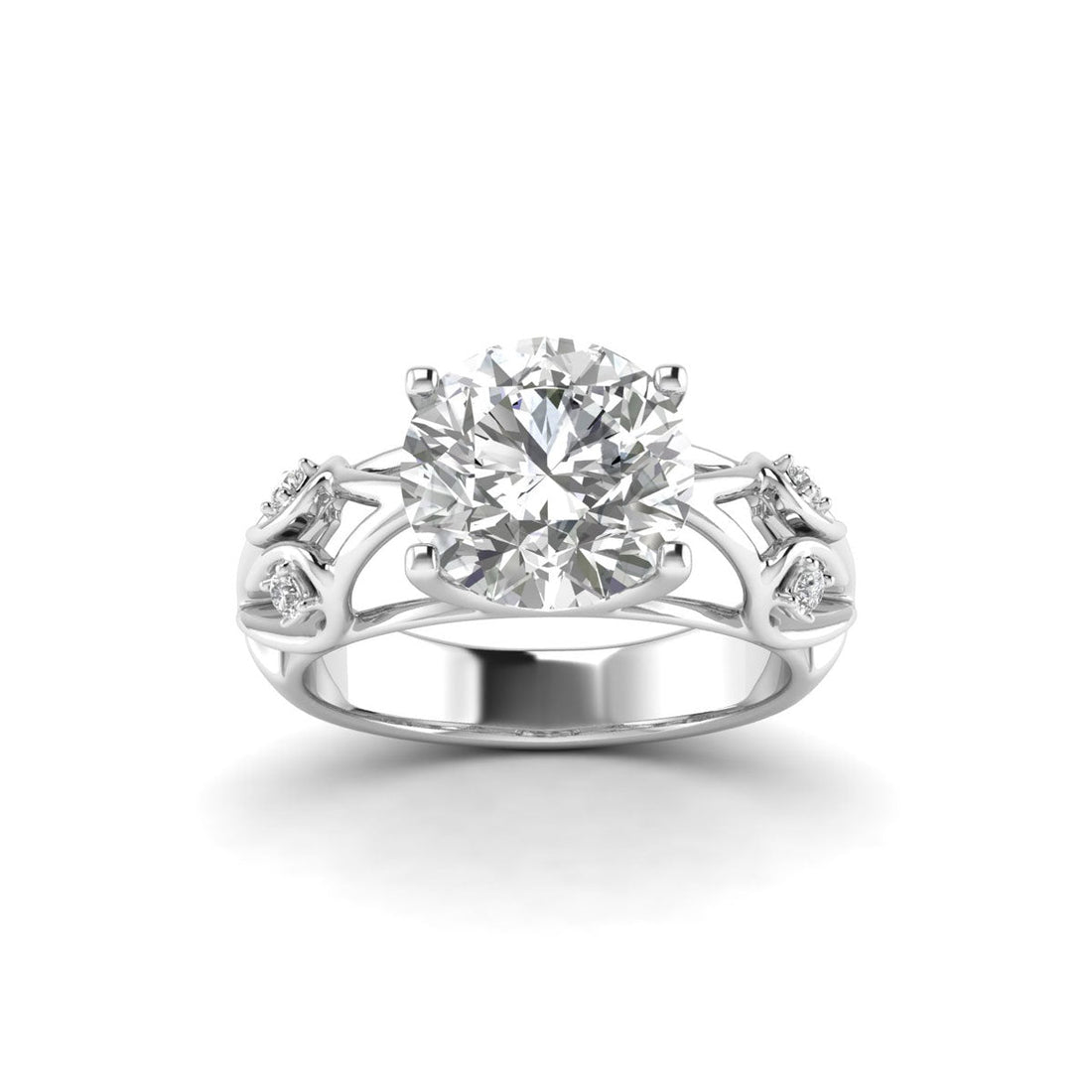 Whispers of Enchantment 3.61 Carat Lab Grown Diamond Ring in 14K White Gold.