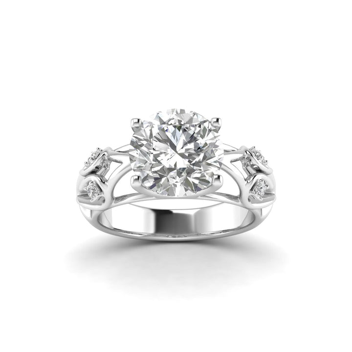 Whispers of Enchantment 3.61 Carat Lab Grown Diamond Ring in 14K White Gold.