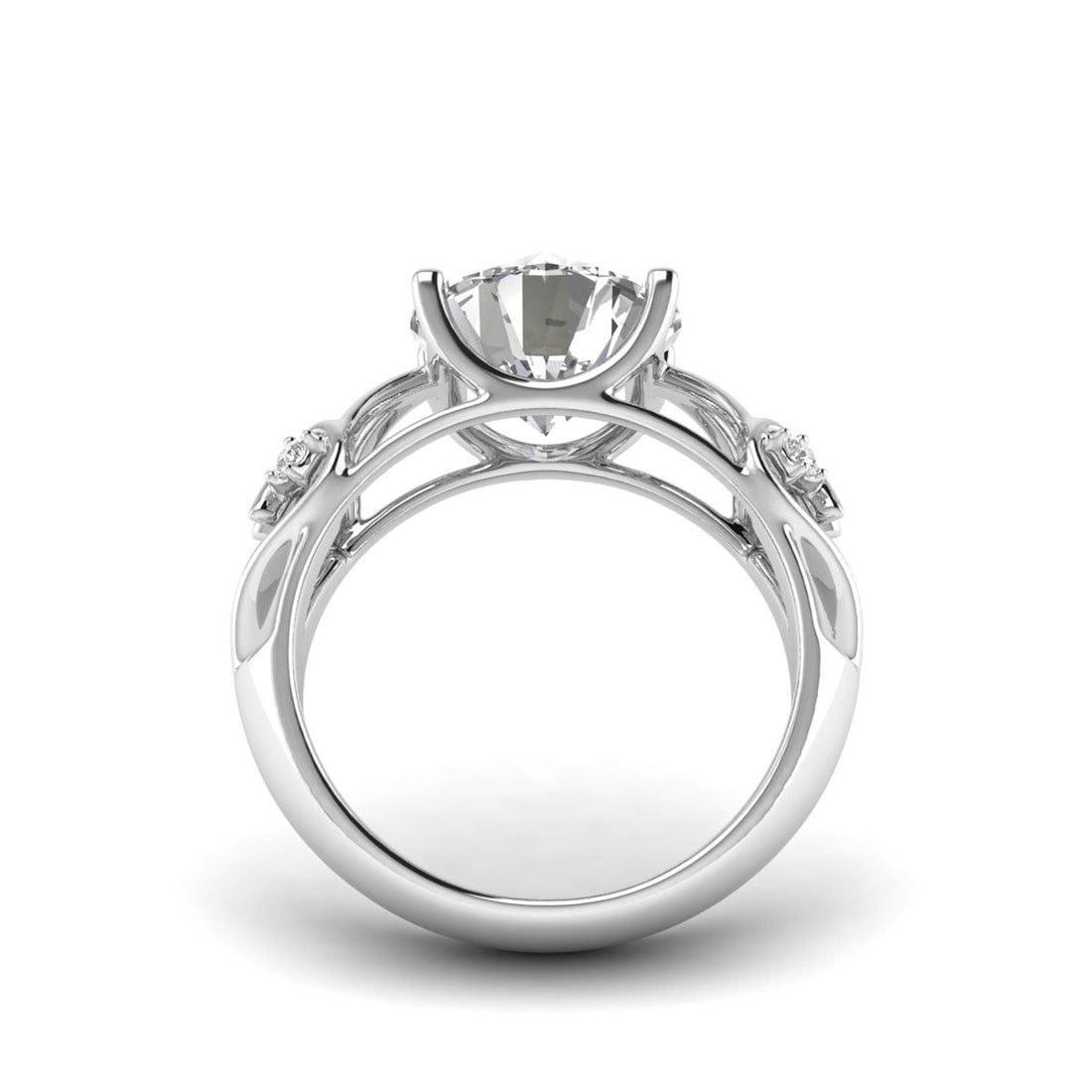 Whispers of Enchantment 3.61 Carat Lab Grown Diamond Ring in 14K White Gold.