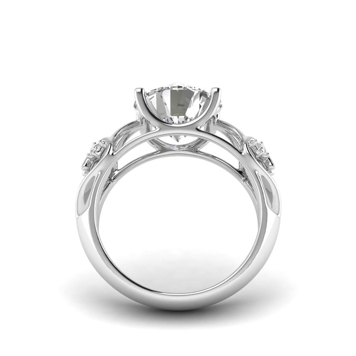 Whispers of Enchantment 3.61 Carat Lab Grown Diamond Ring in 14K White Gold.