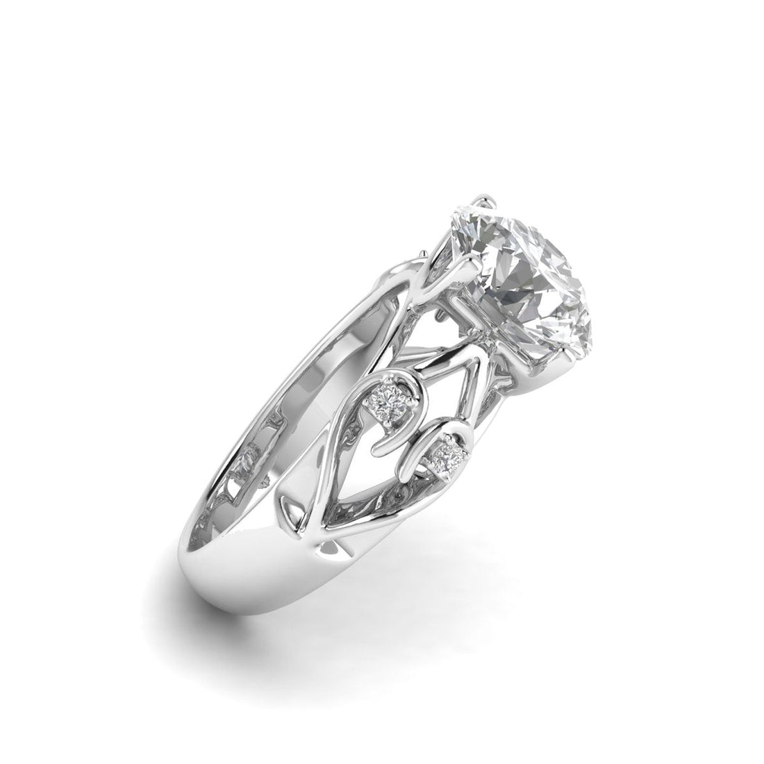Whispers of Enchantment 3.61 Carat Lab Grown Diamond Ring in 14K White Gold.